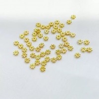 Mellemperle,  blomst , ca. 4mm, 14K FG, 50 stk. 