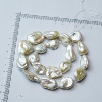 Ferskvandsperler barok, 16× 23 mm, 1 streng
