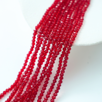 Zirkon,Diamantslebet Rund, 4.5*3.5mm/39cm，Hel Streng - Red Scarlet