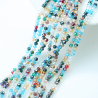 Zirkon,Diamantslebet Rund, 4.5*3.5mm/45cm，Hel Streng - Mix