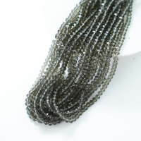 Zirkon,Diamantslebet Rund, 6*5mm/40cm，Hel Streng - Grå