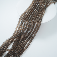 Zirkon,Diamantslebet Rund, 6*7.5mm/38cm，Hel Streng - Brun