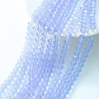 Zirkon,Diamantslebet Rund, 7.5*6.5mm/40cm，Hel Streng - lys lilla