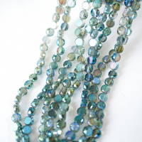 Zirkon,Facetslebne mønter, 8mm/54cm，Hel Streng - Forzinket grøn