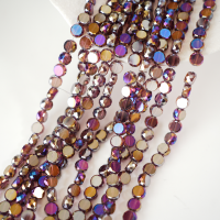 Zirkon,Facetslebne mønter, 8mm/54cm，Hel Streng -  Forzinket rød