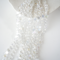 Zirkon,Facetslebne mønter, 8mm/54cm，Hel Streng - Hvid