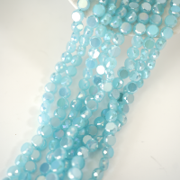 Zirkon,Facetslebne mønter, 8mm/54cm，Hel Streng - Isblå