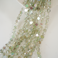 Zirkon,Facetslebne mønter, 8mm/54cm，Hel Streng - Lysegrøn