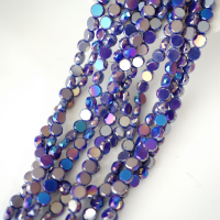 Zirkon,Facetslebne mønter, 8mm/54cm，Hel Streng - Navy