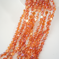 Zirkon,Facetslebne mønter, 8mm/54cm，Hel Streng - Old Gold