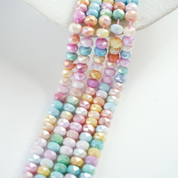 Zirkon,Facetslebne rondeller， Macron, 8mm/39cm，Hel Streng - Mix