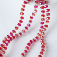 Zirkon,Facetslebne rondeller med mellemled, 6mm/55cm，Hel Streng - Bordeaux