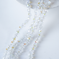 Zirkon,Facetslebne rondeller med mellemled, 6mm/55cm，Hel Streng - Iridiserende hvid