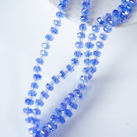 Zirkon,Facetslebne rondeller med mellemled, 6mm/55cm，Hel Streng - Lyseblå