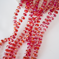 Zirkon,Facetslebne rondeller med mellemled, 8mm/55cm，Hel Streng - Bordeaux