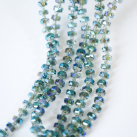 Zirkon,Facetslebne rondeller med mellemled, 8mm/55cm，Hel Streng - Forzinket grøn