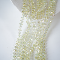 Zirkon,Facetslebne rondeller med mellemled, 8mm/55cm，Hel Streng - Lysegul