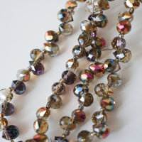 Zirkon,Jordbær,11*8mm/70cm，Hel Streng -Forzinket Tea