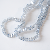 Zirkon,Trekantet rombe，4mm/32cm，Hel Streng - Gråblå