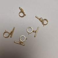 Ringlås, 9x15x1,5 mm. FG med ægte 18k guld, 2 stk.