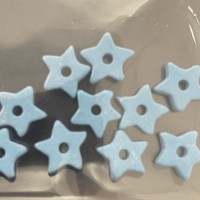 Keramikstjerne, blå, ca. 9,5 mm, 10 stk.