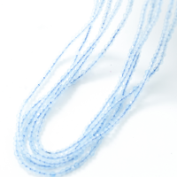 Aquamarin，Diamantslebet Rund, 2mm/37cm，Hel Streng