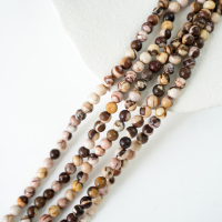 Australisk zebrasten，8mm rund，hel streng 38cm