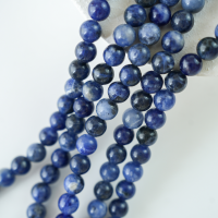 Blålig kalksten，10mm rund，hel streng 38cm