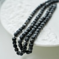 Black Tourmaline,8mm Terning, Hel Streng