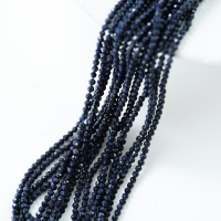 Blue Golden Sandstone，Diamantslebet Rund, 2.5mm/37cm，Hel Streng