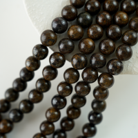 Bronzegrå，10mm rund，hel streng 38cm