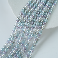 Crystal pearl,6mm rund/40cm, Hel Streng - MIX2
