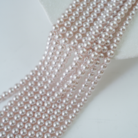 Crystal pearl,8mm rund/40cm, Hel Streng - Ivory