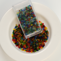 GB Seed beads, Glaseffekt Mix 1，ca. 3 mm, 8/0, ca. 10G, 1 æske