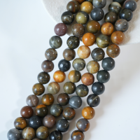 Gul Havbølgesten，10mm rund，hel streng 38cm