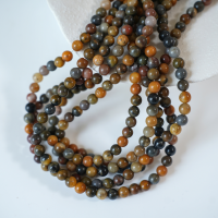 Gul Havbølgesten，6mm rund，hel streng 38cm