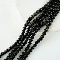 Guldobsidian，8mm rund，hel streng 38cm