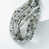 Hvid Iridiserende Krystal，8mm rund，hel streng 37cm