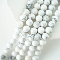 Hvid Turkis，10mm rund，hel streng 38cm