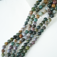 Indisk agat，10mm rund，hel streng 38cm