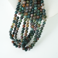 Indisk agat，6mm rund，hel streng 38cm