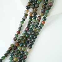 Indisk agat，8mm rund，hel streng 38cm