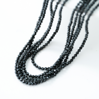 Krystal,Diamantslebet Rund, 3mm/39cm，Hel Streng - Sort