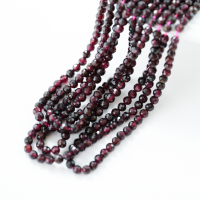 Krystal,Diamantslebet Rund, 4mm/39cm，Hel Streng - Purpur‌