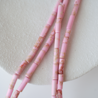 Lyserød Turkis,13.3*4.3mm Cylinder Formet, Hel Streng