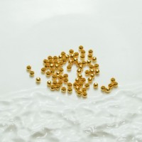 Mellemperle 3mm runde perler,Sølvbelagt, 18kt guldbelagte, 10stk