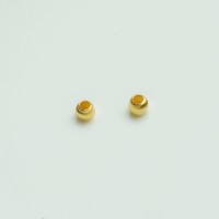 Mellemperle 4mm runde perler med børstet overflade,Sølvbelagt, 18kt guldbelagte ,5 stk