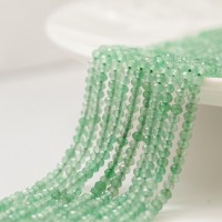 Natural Green Strawberry,Facetslebne Rondeller 2X4mm, Hel Streng