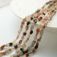Naturlige krystalperler，5-10mm/39cm，Hel Streng - Mix