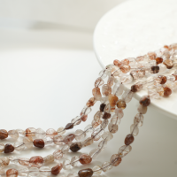 Naturlige krystalperler，5-10mm/39cm，Hel Streng - Ravfarvet